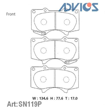 ADVICS Колодки тормозные SN119P