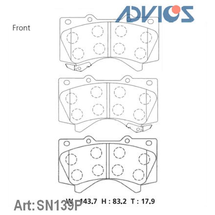 ADVICS Колодки тормозные SN139P
