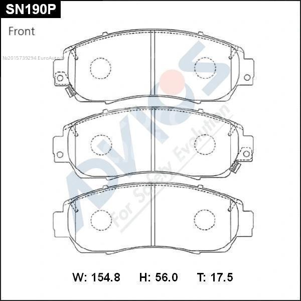 ADVICS Колодки тормозные SN190P