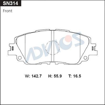 ADVICS Колодки тормозные SN314