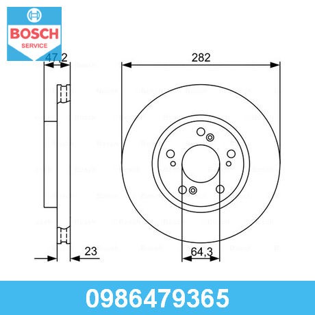 BOSCH Диск тормозной 0986479365