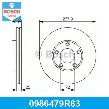 BOSCH Диск тормозной 0986479R83