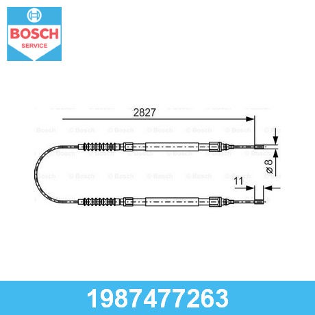 BOSCH Трос тормоза стояночного 1987477263