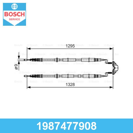 BOSCH Трос тормоза стояночного 1987477908