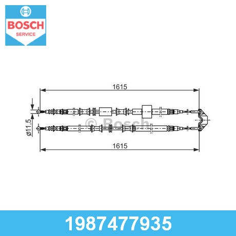 BOSCH Трос тормоза стояночного 1987477935