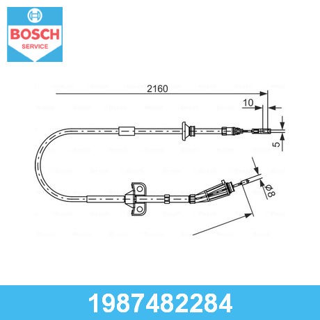 BOSCH Трос тормоза стояночного 1987482284