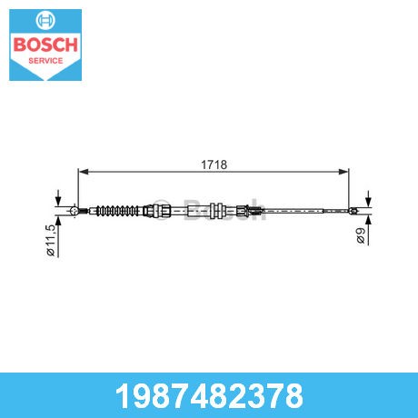 BOSCH Трос тормоза стояночного 1987482378