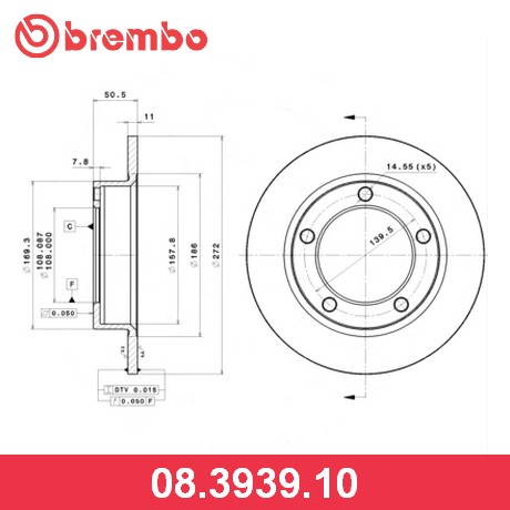 BREMBO Диск тормозной 08393910
