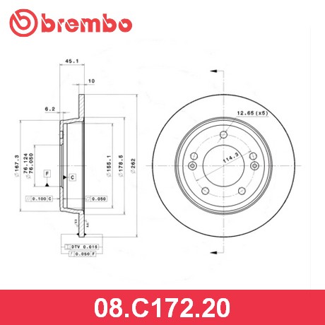 BREMBO Диск тормозной 08C17220