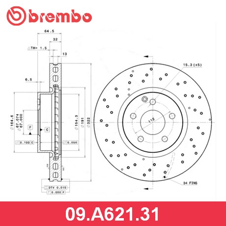 BREMBO Диск тормозной 09A62131