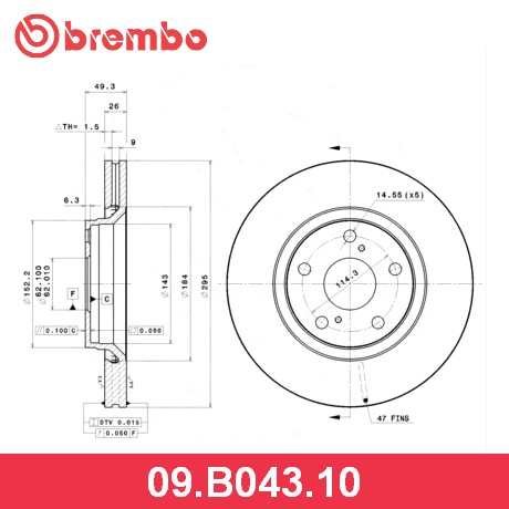 BREMBO Диск тормозной 09B04310