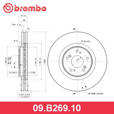 BREMBO Диск тормозной 09B26910