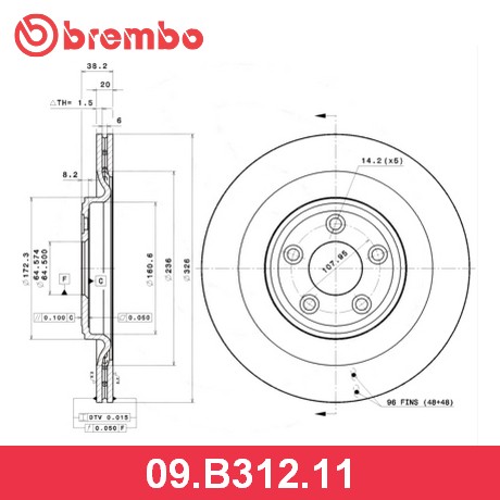 BREMBO Диск тормозной 09B31211