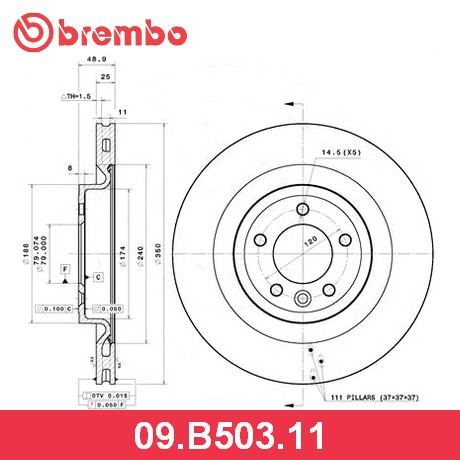 BREMBO Диск тормозной 09B50311