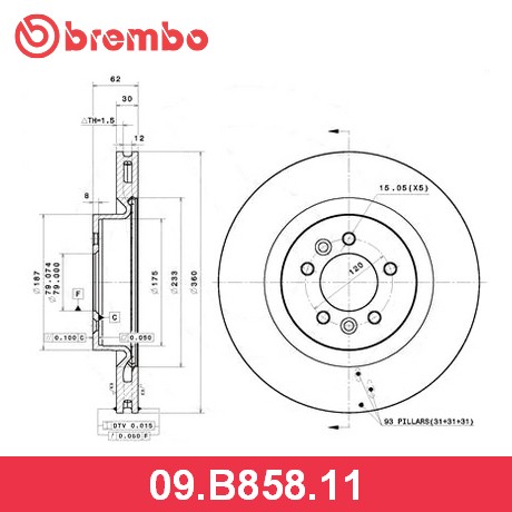 BREMBO Диск тормозной 09B85811