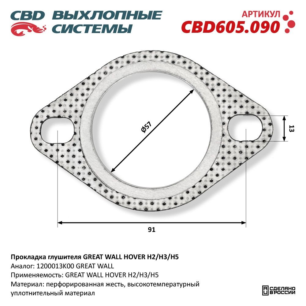 CBD Прокладка глушителя CBD605090