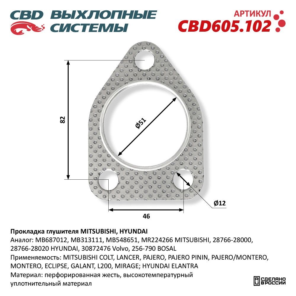 CBD Прокладка глушителя CBD605102