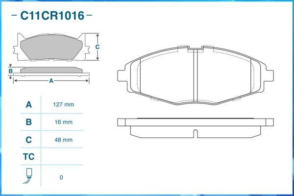CWORKS c11cr1016 - колодки тормозные