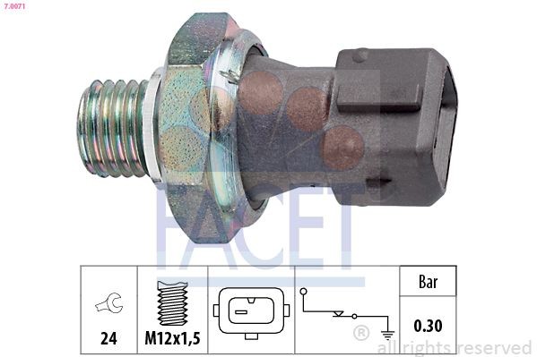 FACET 70071 - датчик давления, резьба M12x1,5, давление 0,3 бар