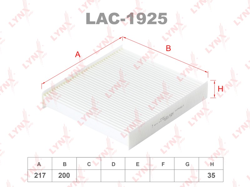 LYNX Фильтр салона LAC1925