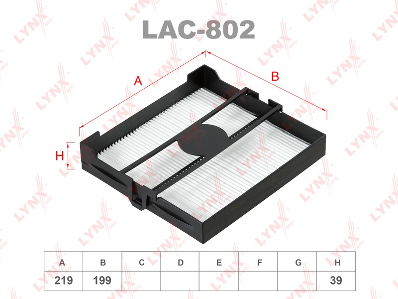 LYNX Фильтр салона LAC802