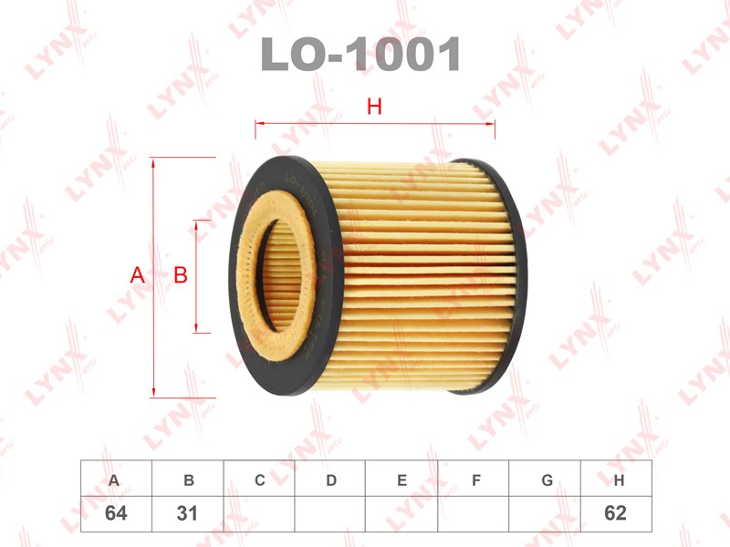 LYNX Фильтр масляный LO1001