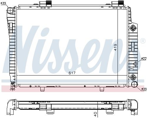 NISSENS 62749a - радиатор охлаждения, длина 615 мм, ширина 420 мм