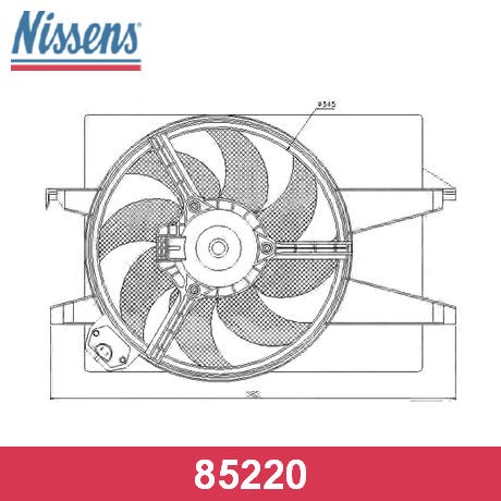 NISSENS 85220 - вентилятор, диаметр 360 мм, мощность 250 Вт