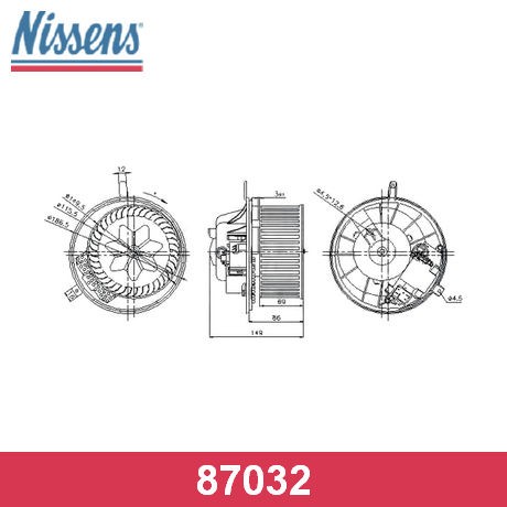 NISSENS Вентилятор салона 87032