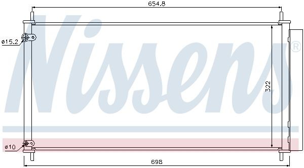 NISSENS 940036 - радиатор кондиционера, длина 698 мм, ширина 322 мм