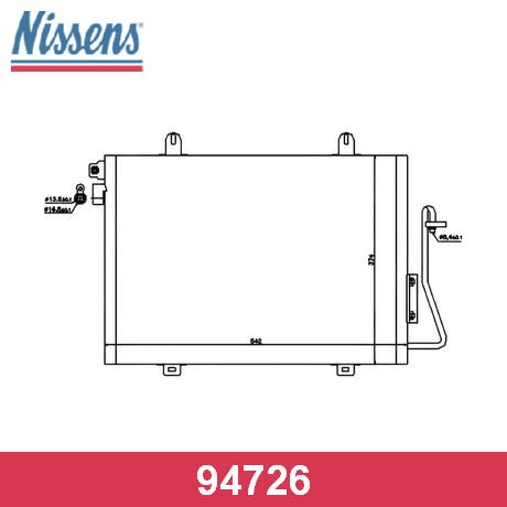 NISSENS 94726 - радиатор кондиционера, длина 547 мм, ширина 378 мм