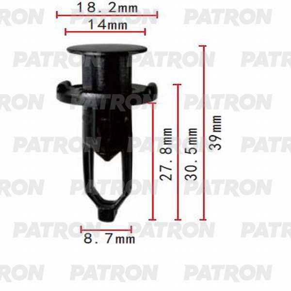 PATRON Клипса пластмассовая