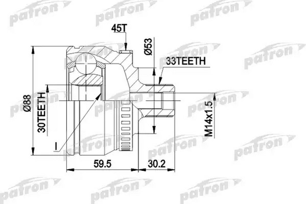 PATRON ШРУС наружный PCV1375