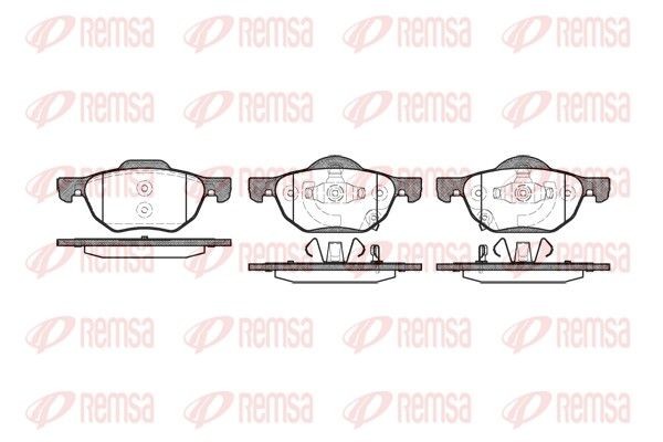 REMSA 106802 - колодки тормозные, место установки передний мост
