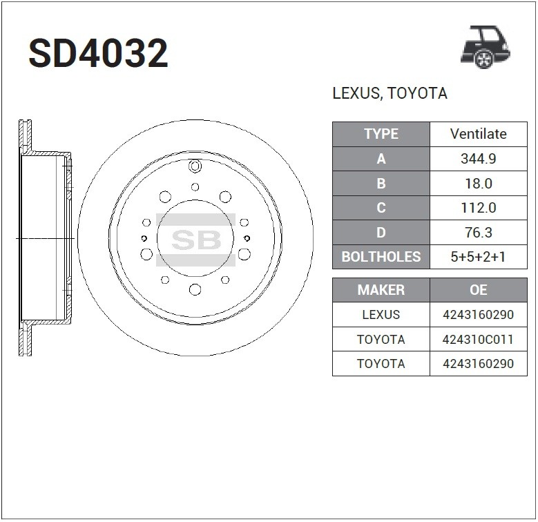 SANGSIN Диск тормозной SD4032