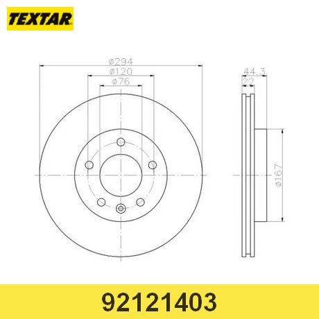 TEXTAR Диск тормозной 92121403