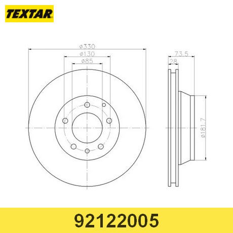 TEXTAR Диск тормозной 92122005