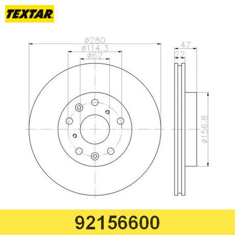 TEXTAR Диск тормозной 92156600