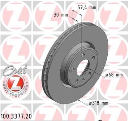 ZIMMERMANN Диск тормозной 100337720