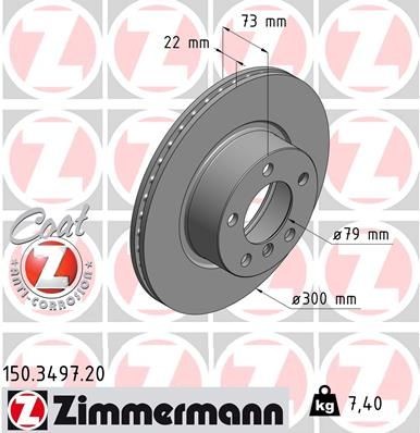 ZIMMERMANN Диск тормозной 150349720