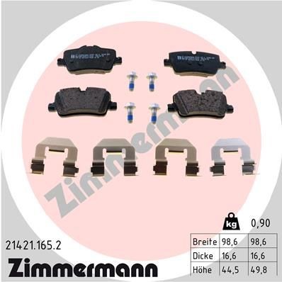 ZIMMERMANN Колодки тормозные 214211652