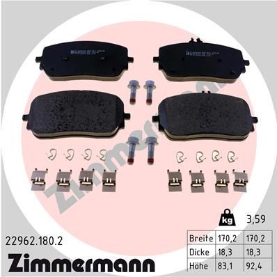 ZIMMERMANN Колодки тормозные 229621802