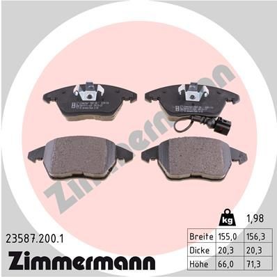 ZIMMERMANN Колодки тормозные 235872001