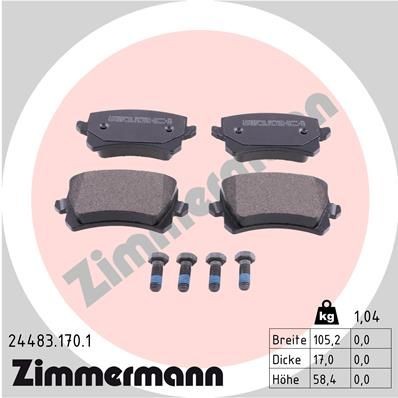 ZIMMERMANN Колодки тормозные 244831701