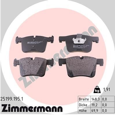 ZIMMERMANN Колодки тормозные 251991951