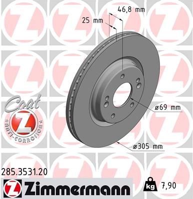 ZIMMERMANN Диск тормозной 285353120