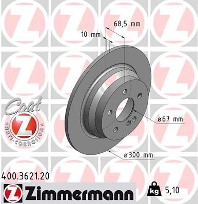 ZIMMERMANN Диск тормозной 400362120