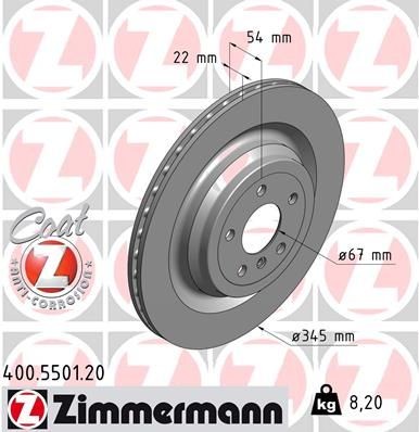 ZIMMERMANN Диск тормозной 400550120