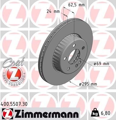 ZIMMERMANN Диск тормозной 400550730